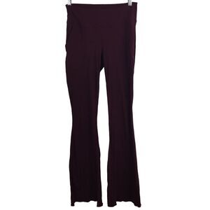 Outdoor Voices Leggings Superform Rib Flare Yoga Pants High Rise Active Burgundy